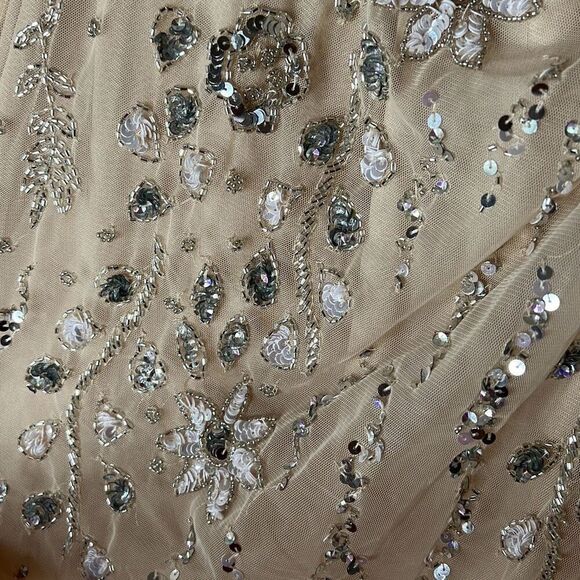 Mac Duggal Embellished One Shoulder Draped Gown 93635 Ivory Size 10 Nwt - Picture 4 of 11